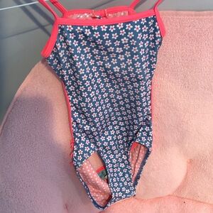 Carter's Navy and Pink Floral Kids Swim One Piece